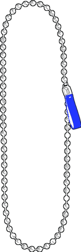 Ball Chain Waist Chain, technical line drawing