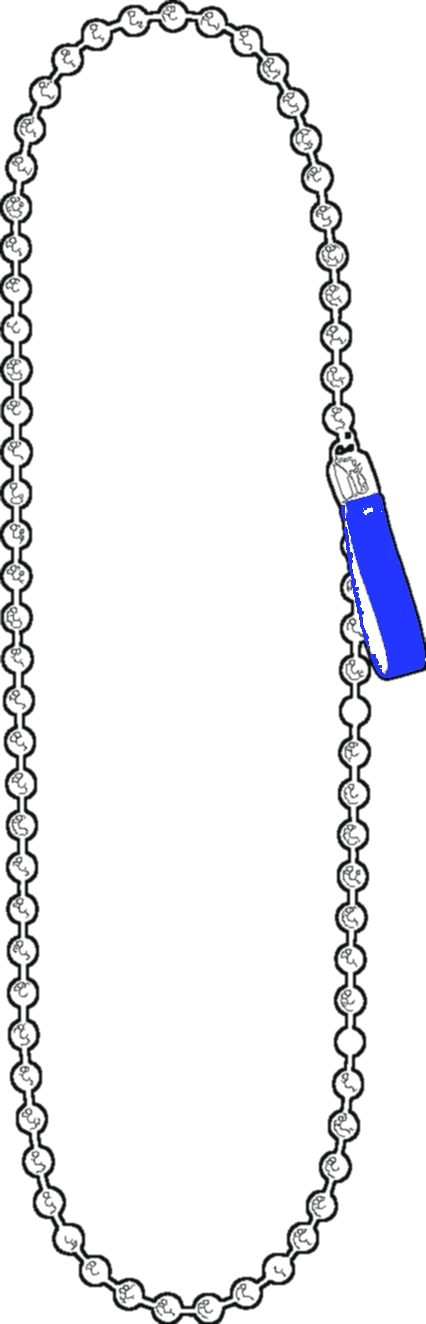 Ball Chain Waist Chain, technical line drawing