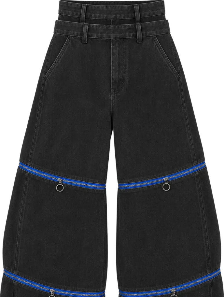 Balloon Convertible Trouser, verkürzte Länge mit abgezippten Unterbeinen, flach liegend