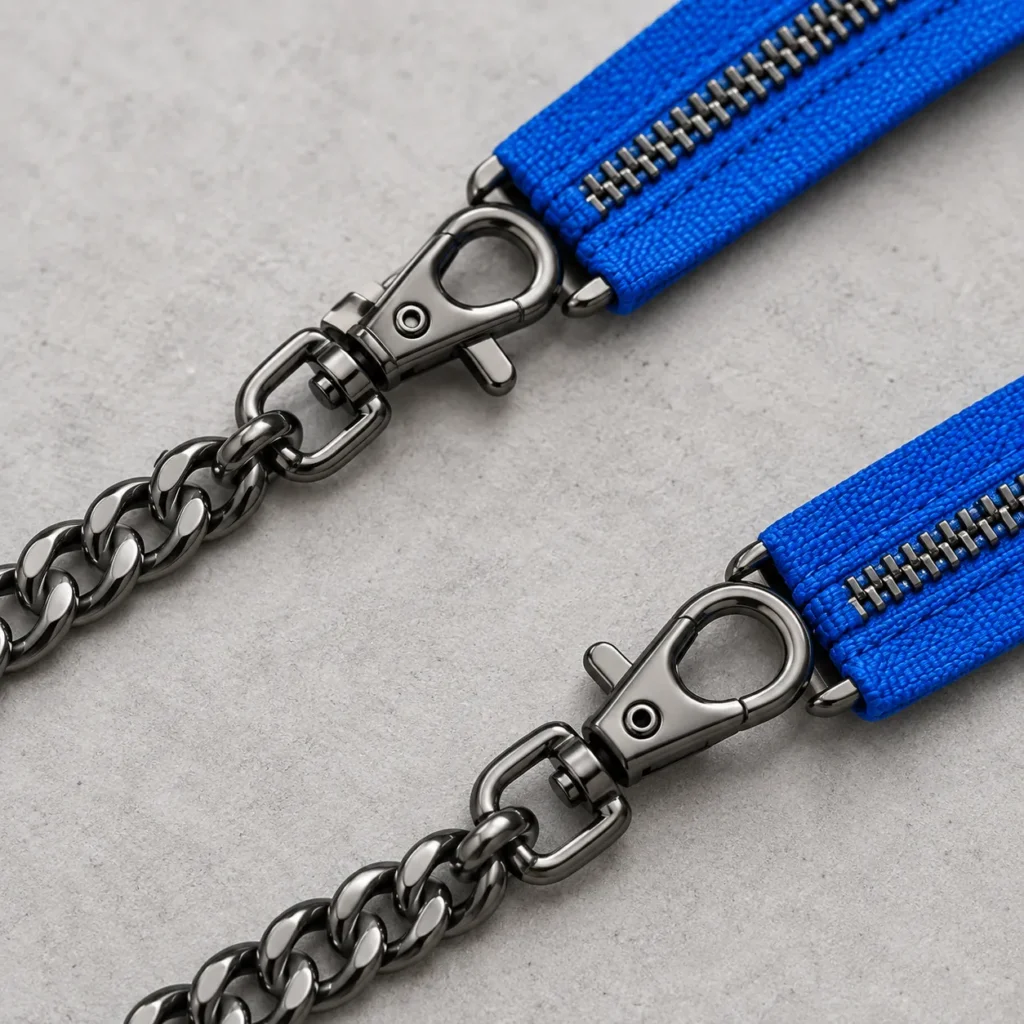 Belt-Loop Chain, nærbillede af metaldelene