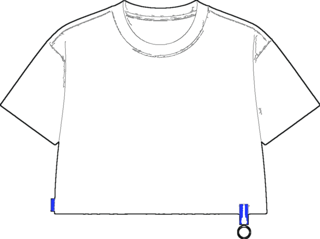 Boxy Crop Tee, technical line drawing