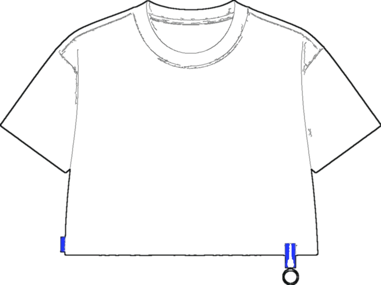 Boxy Crop Tee, technical line drawing