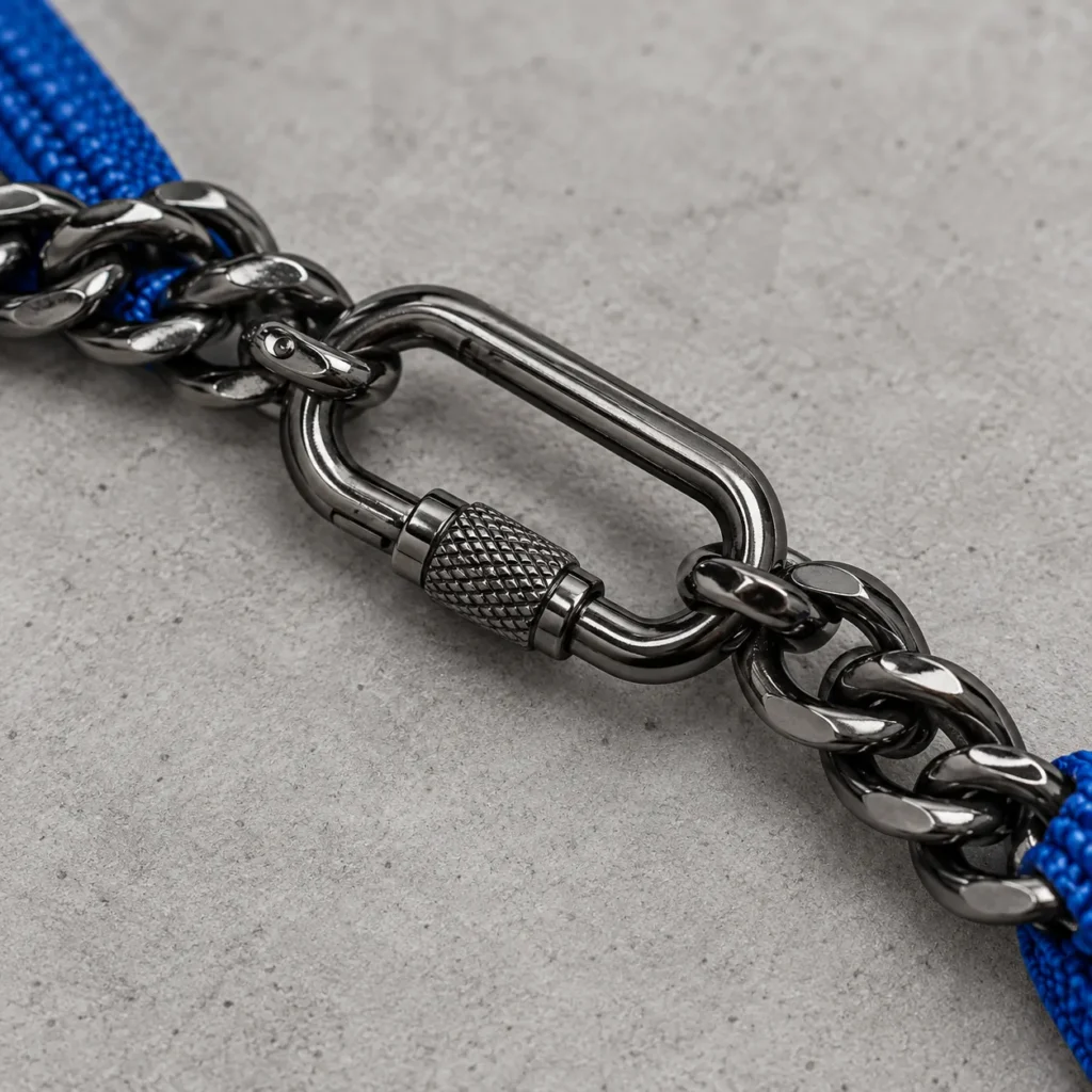 Carabiner Waist Chain, hardware close-up