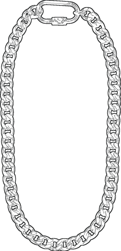 Carabiner Waist Chain, technical line drawing