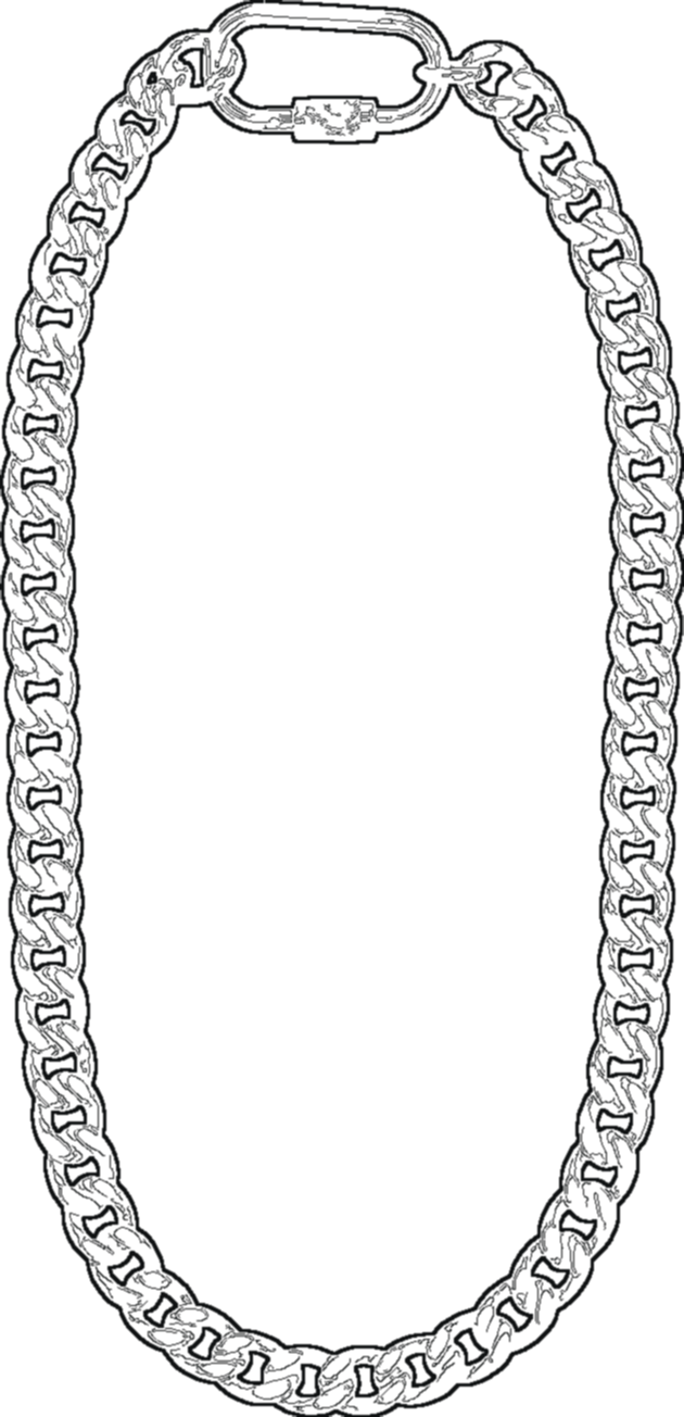 Carabiner Waist Chain, technical line drawing