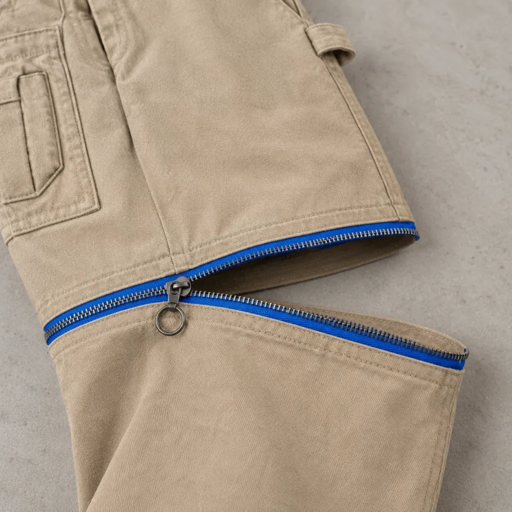 Carpenter Convertible Trouser, nærbillede af metaldelene