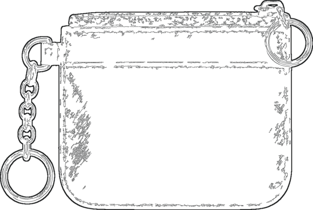 Chain Coin Pouch, technical line drawing