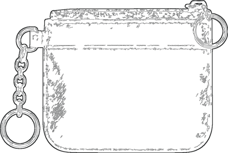 Chain Coin Pouch, technical line drawing