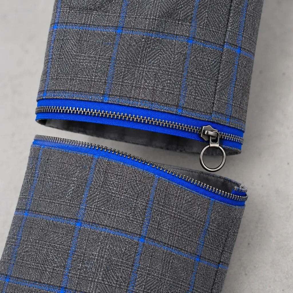 Check Convertible Wide Trouser, hardware close-up