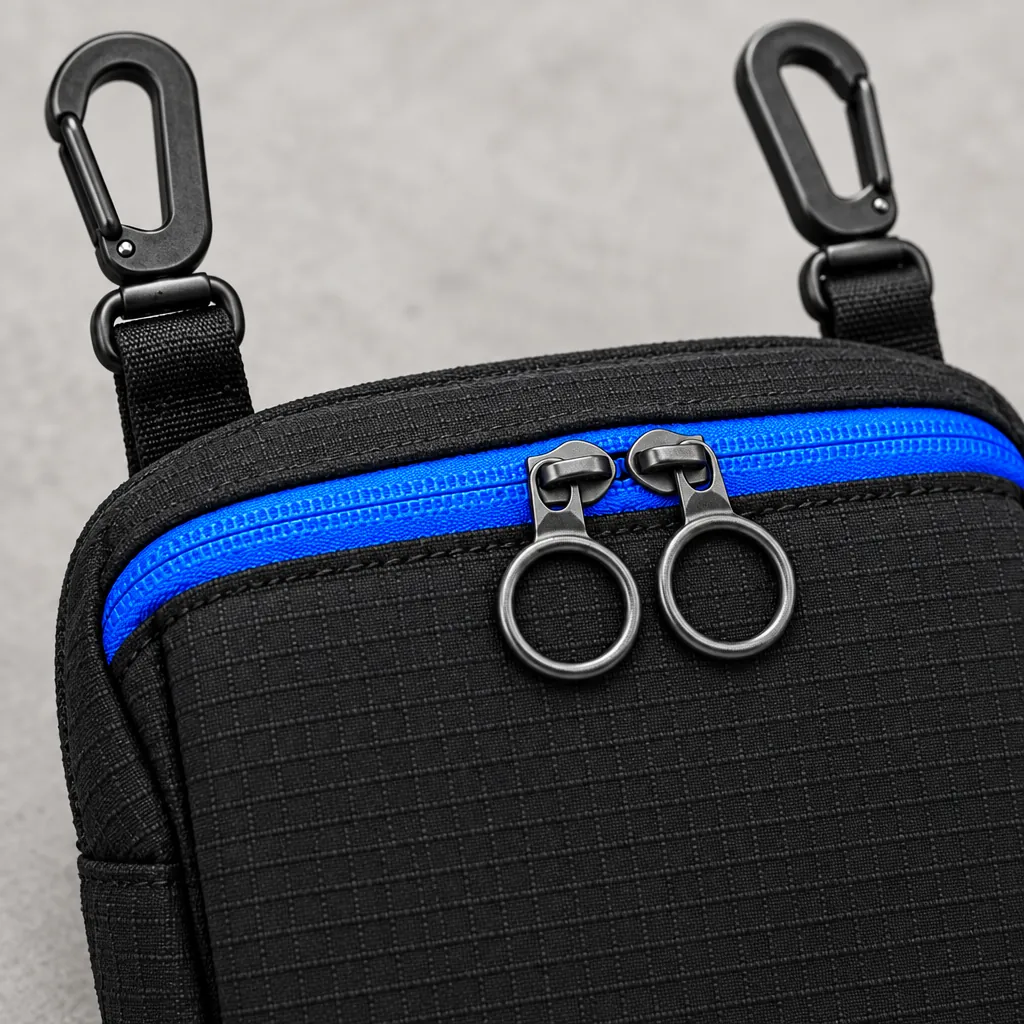 Clip-On Hip Pouch, hardware close-up