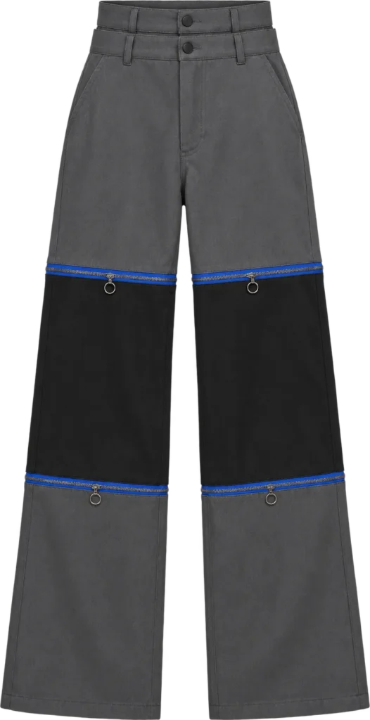 Colour-Block Convertible Trouser, lang længde, lagt fladt