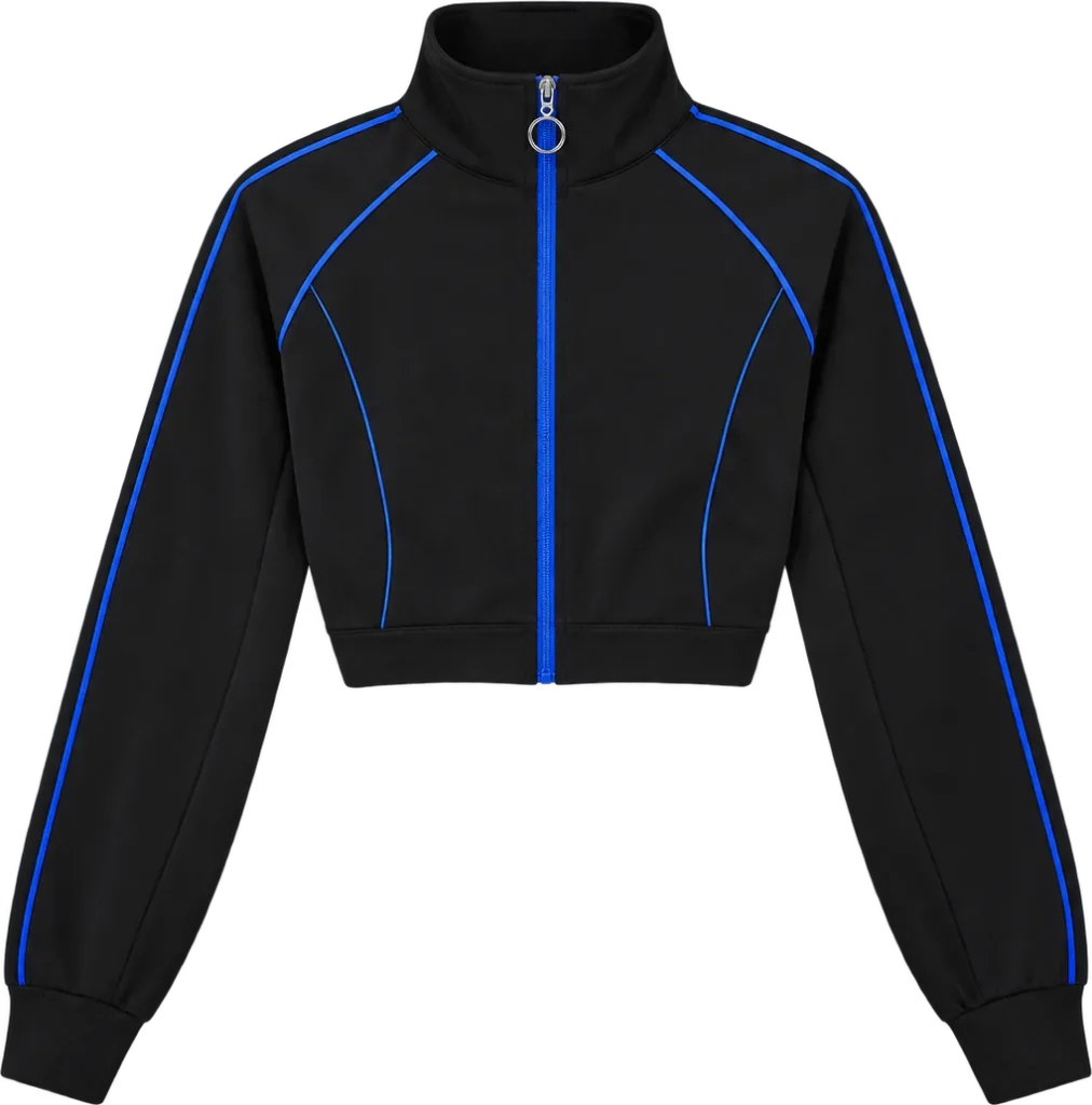 Cropped Track Jacket, forside, lagt fladt
