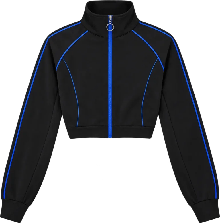 Cropped Track Jacket, front, laid flat