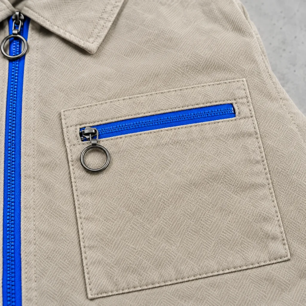 Cropped Work Shirt, hardware close-up