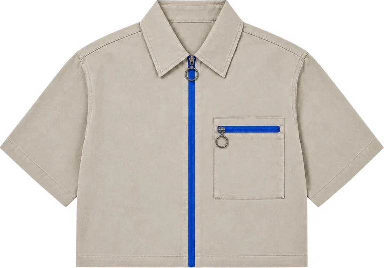Cropped Work Shirt, front, laid flat