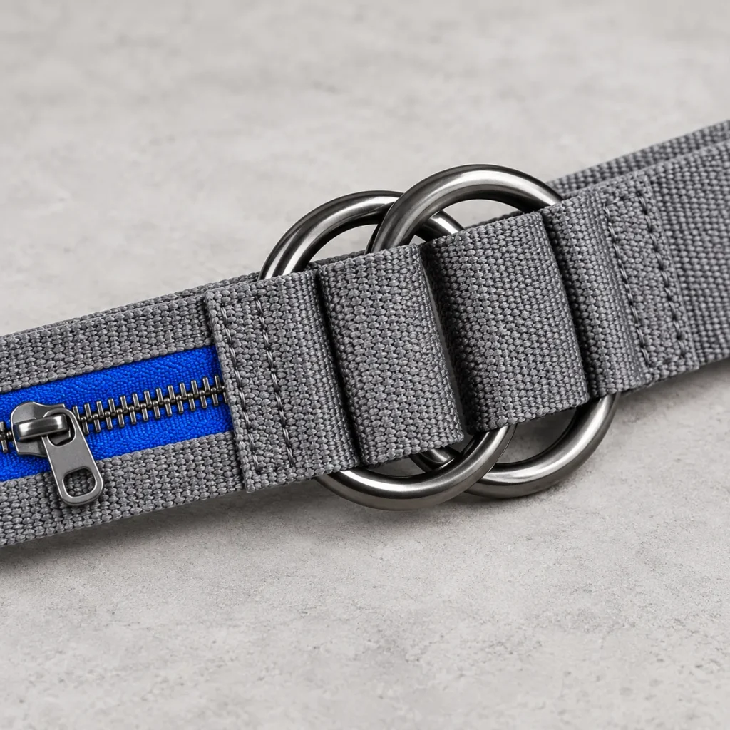 Double-Ring Belt, nærbillede af metaldelene