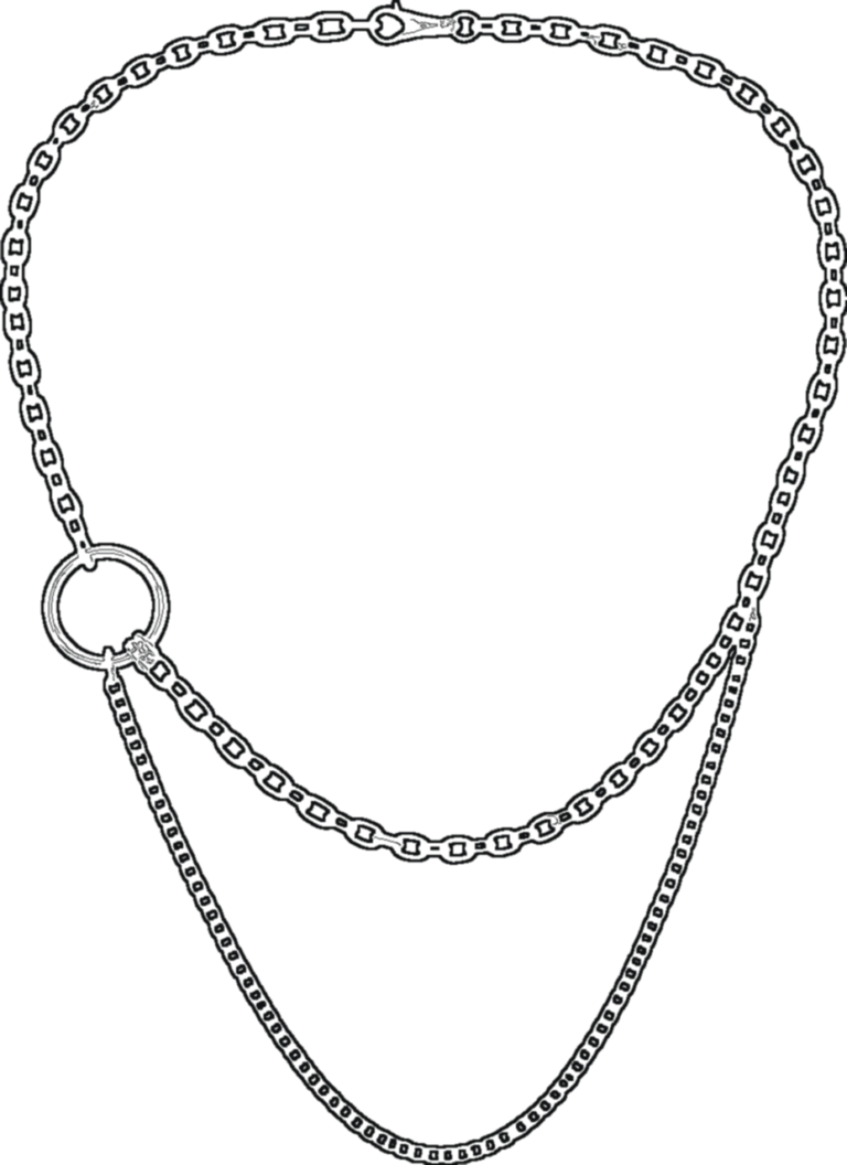 Double-Strand Waist Chain, technical line drawing