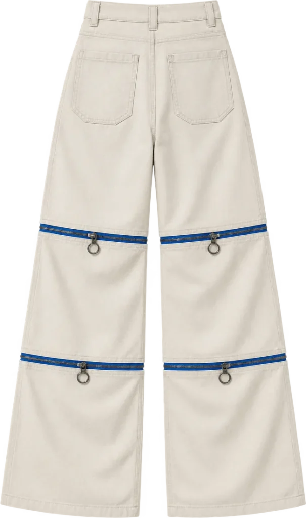 Double-Waist Pleated Wide Trouser, back view