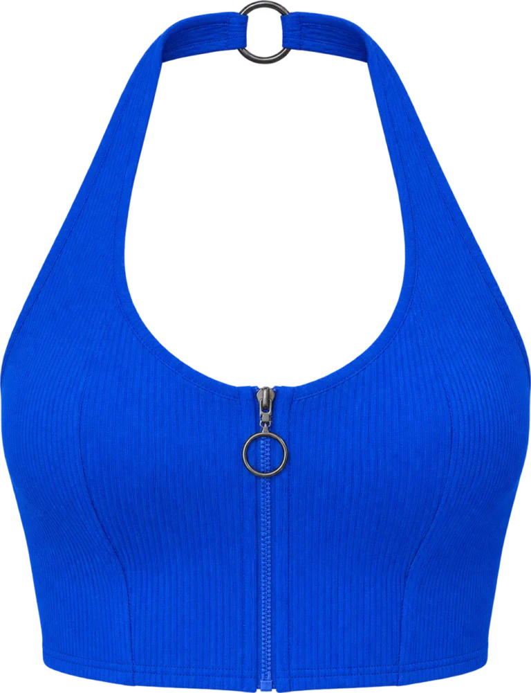 Electric Halter Crop, front, laid flat