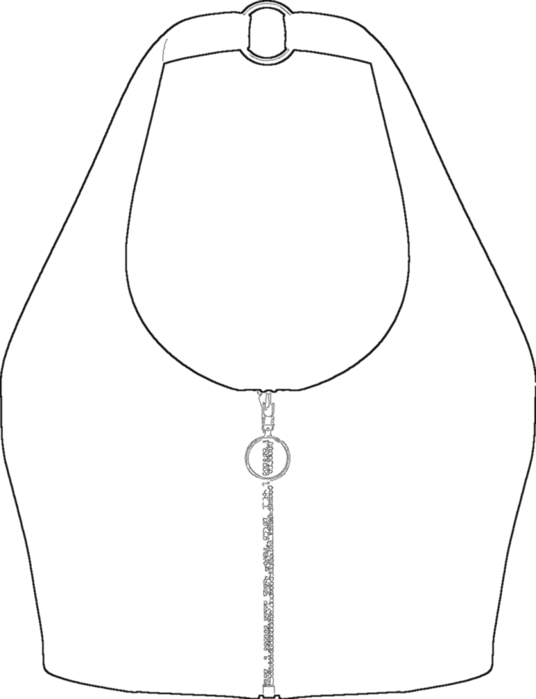 Electric Halter Crop, technical line drawing