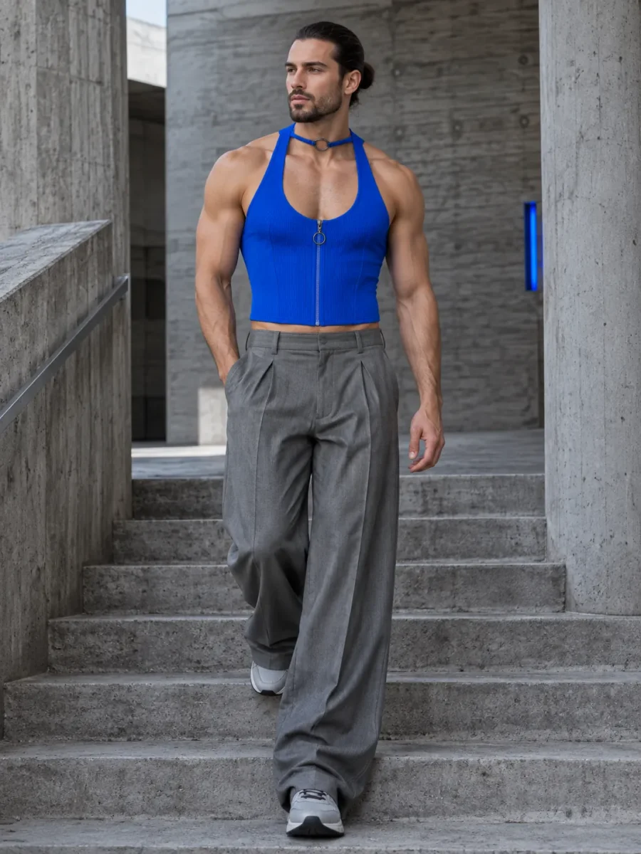 Electric Halter Crop, worn