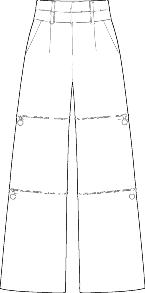 Electric Tri-Length Trouser, technische Zeichnung