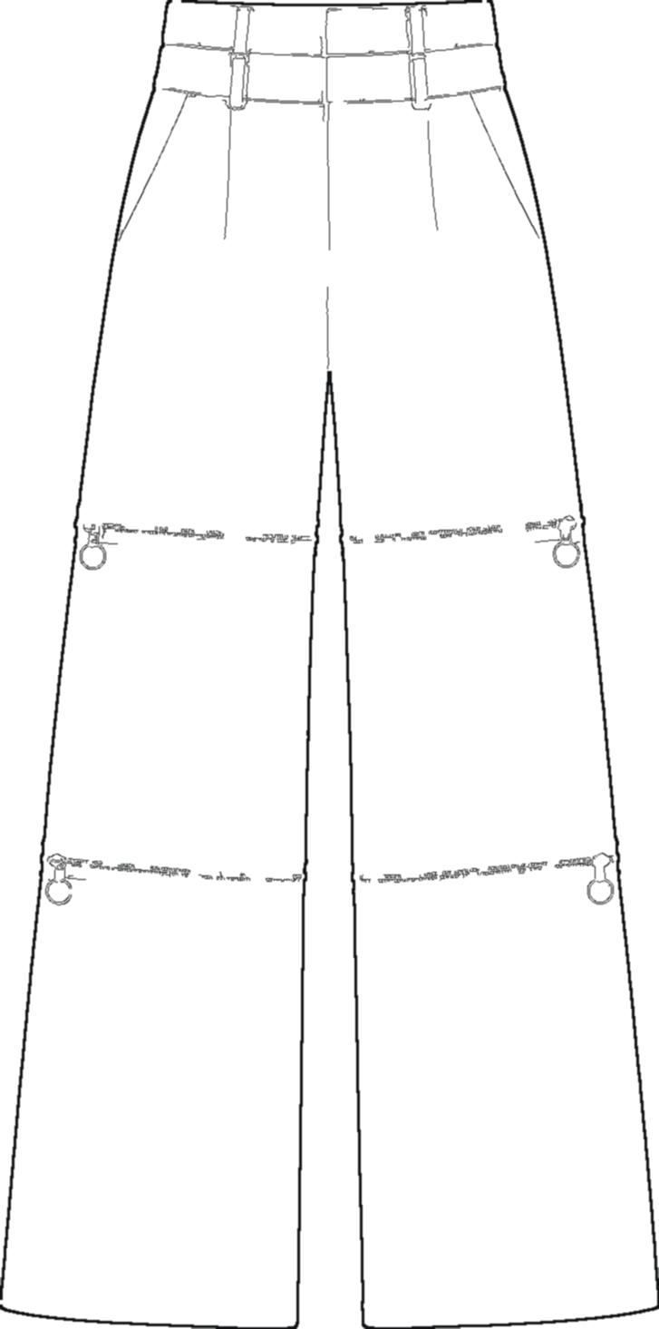 Electric Tri-Length Trouser, technical line drawing