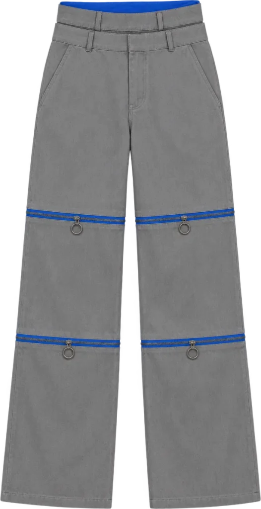 Fold-Down Waist Trouser, long length, laid flat