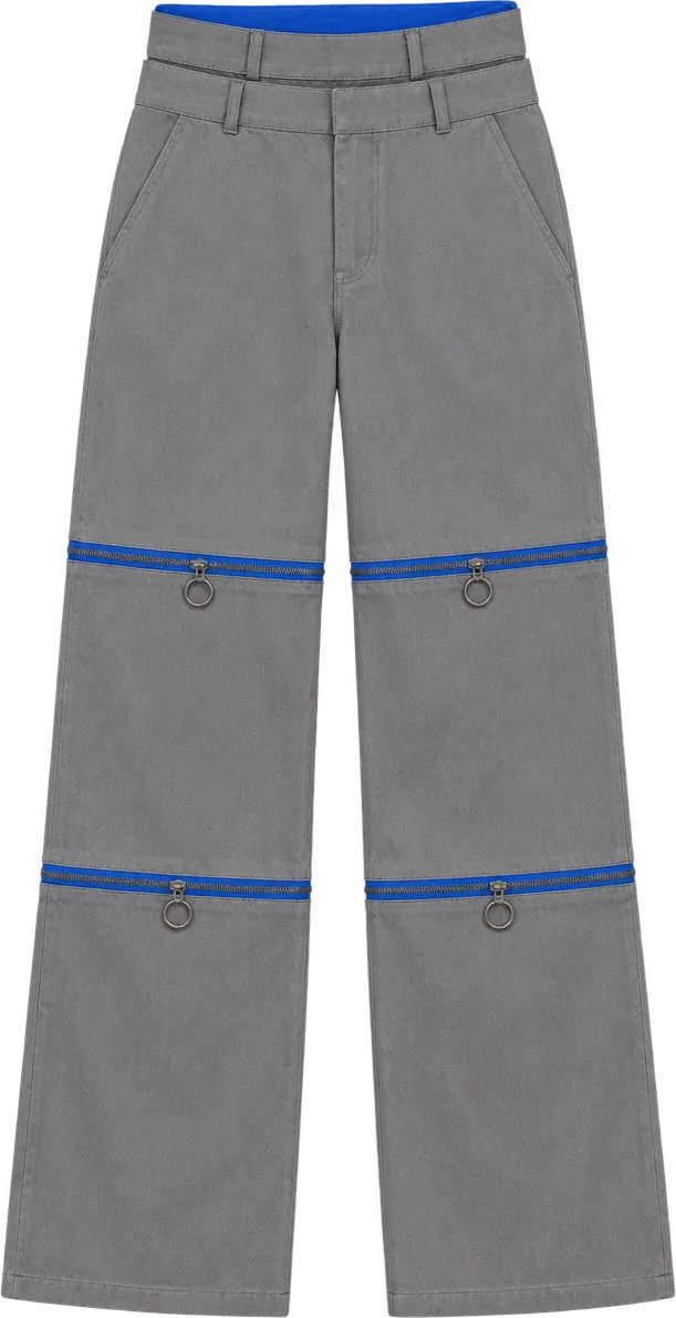 Fold-Down Waist Trouser, long length, laid flat