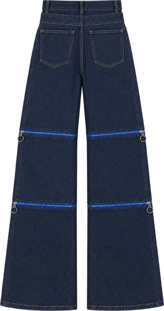 Indigo Convertible Wide Trouser, back view