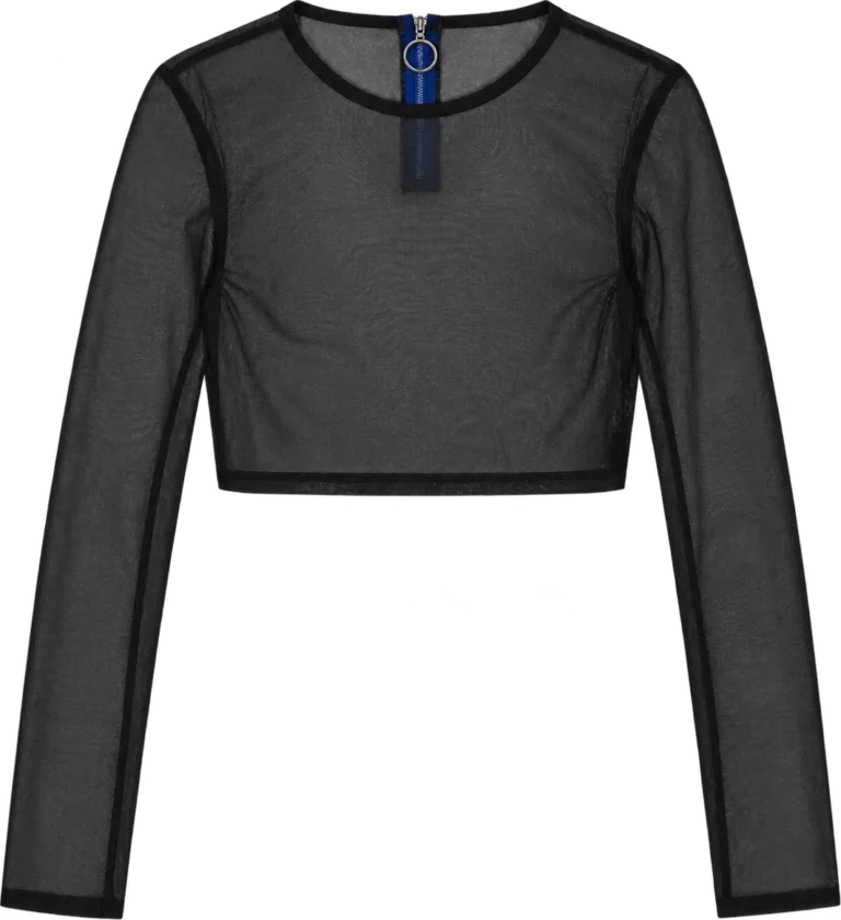 Mesh Layer Crop Top, front, laid flat