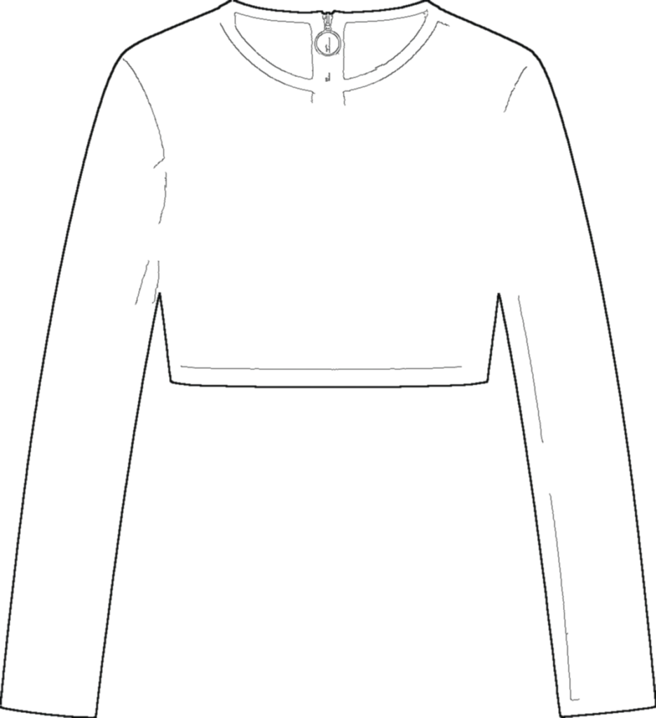 Mesh Layer Crop Top, teknisk stregtegning