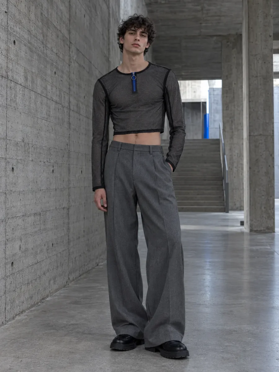 Mesh Layer Crop Top, på