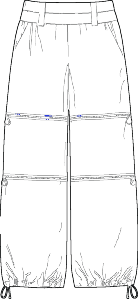 Parachute Convertible Trouser, technical line drawing