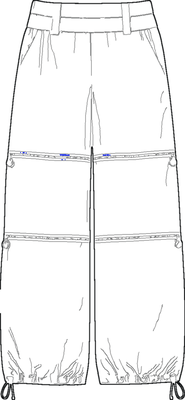 Parachute Convertible Trouser, technical line drawing