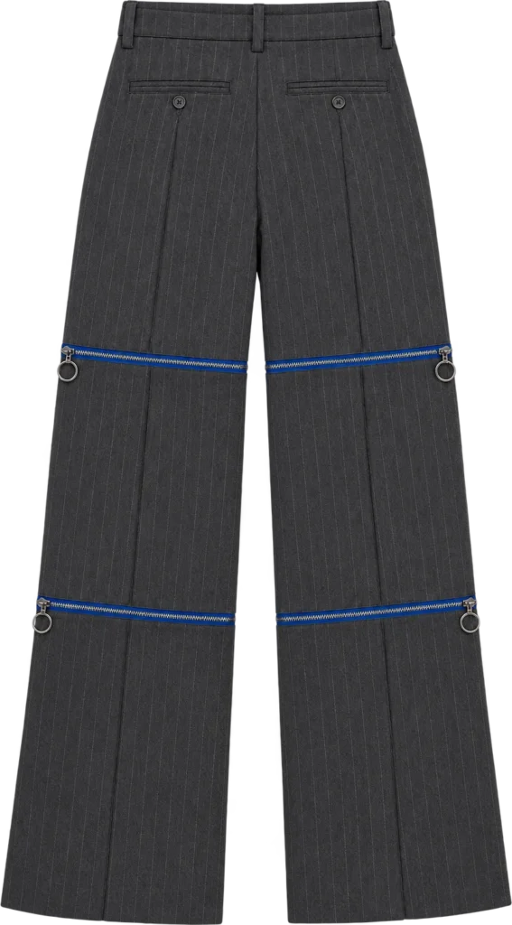 Pinstripe Convertible Wide Trouser, back view
