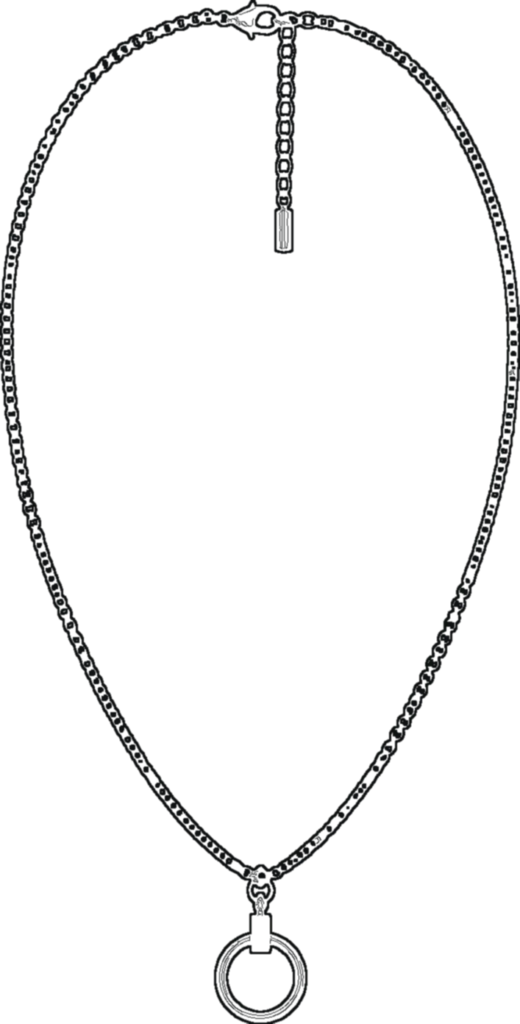 Pull Charm Waist Chain, technical line drawing