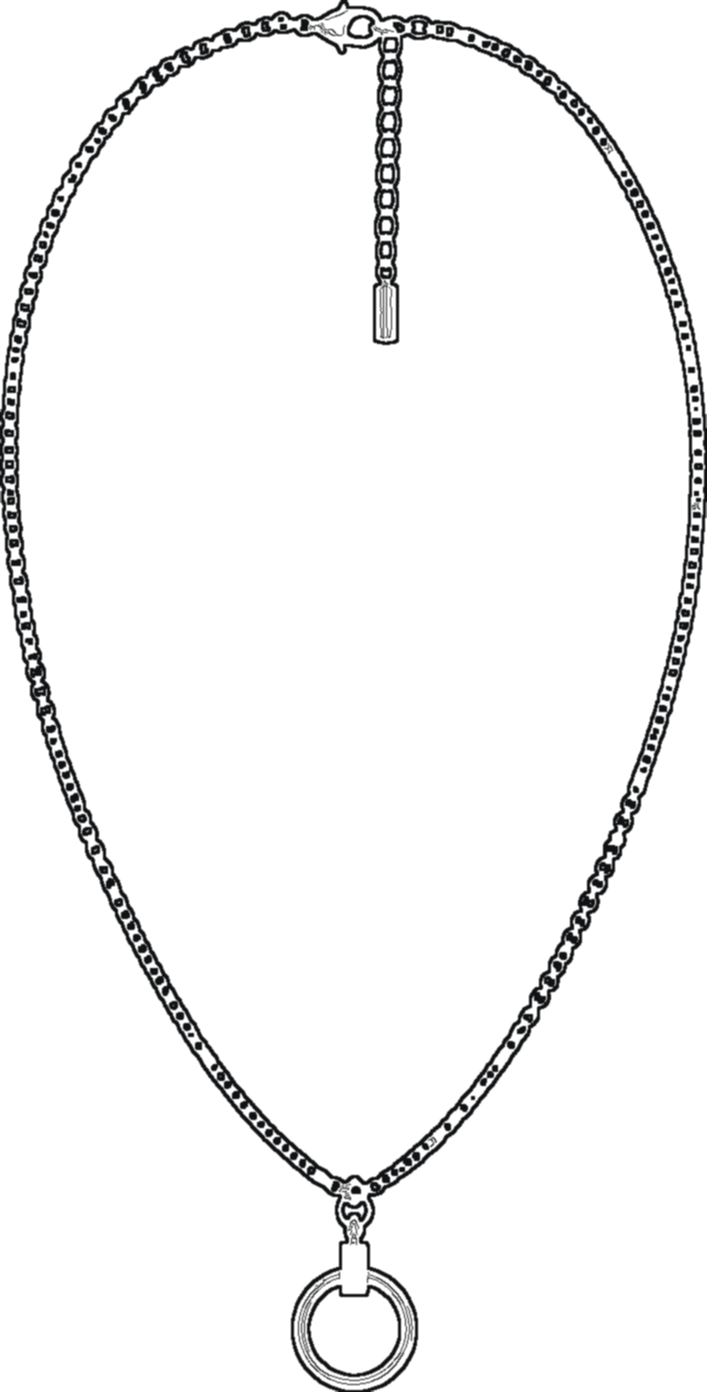 Pull Charm Waist Chain, technical line drawing