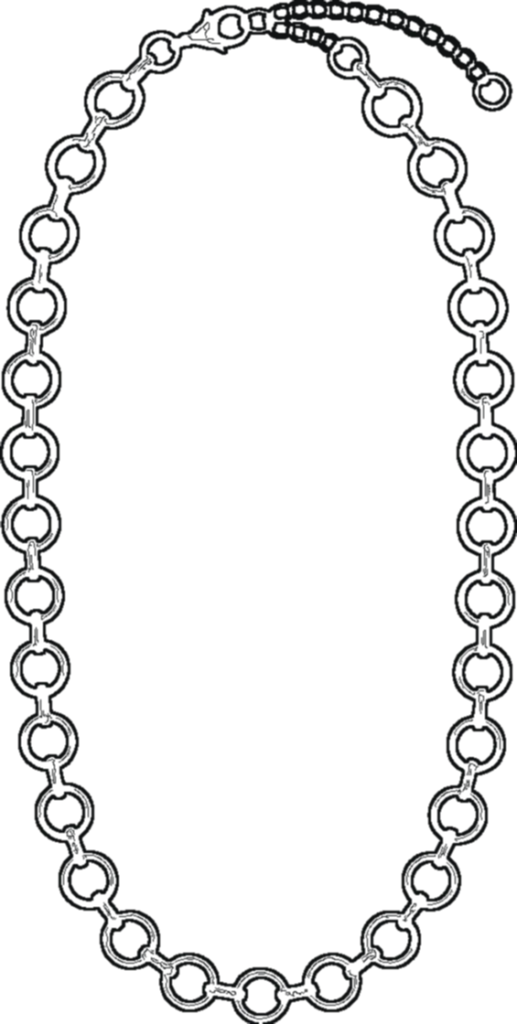 Ring-Link Waist Chain, technical line drawing