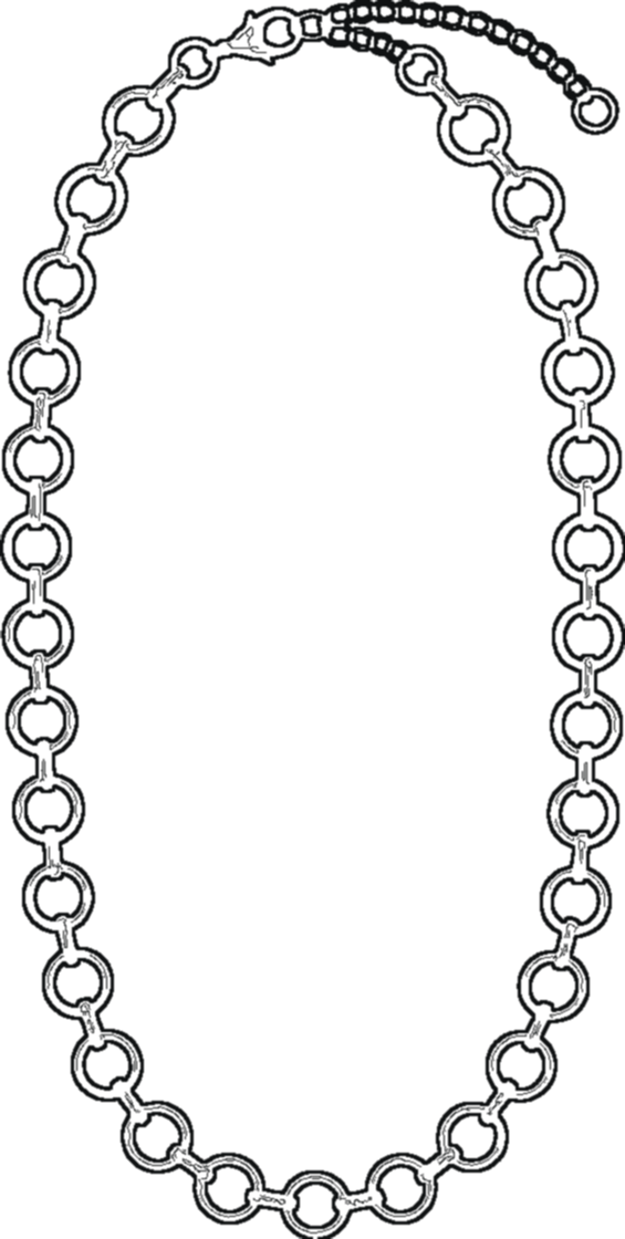 Ring-Link Waist Chain, technical line drawing