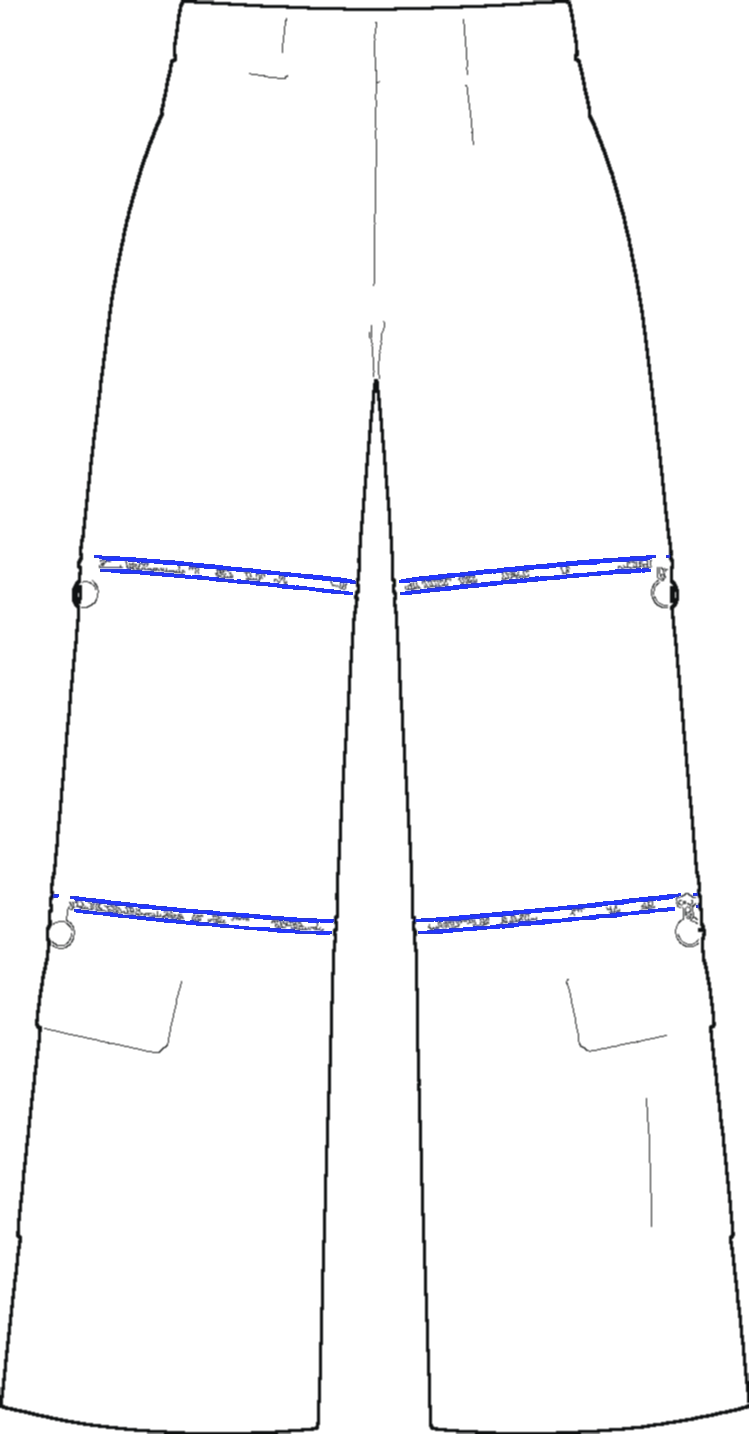 Ripstop Cargo Convertible, technical line drawing