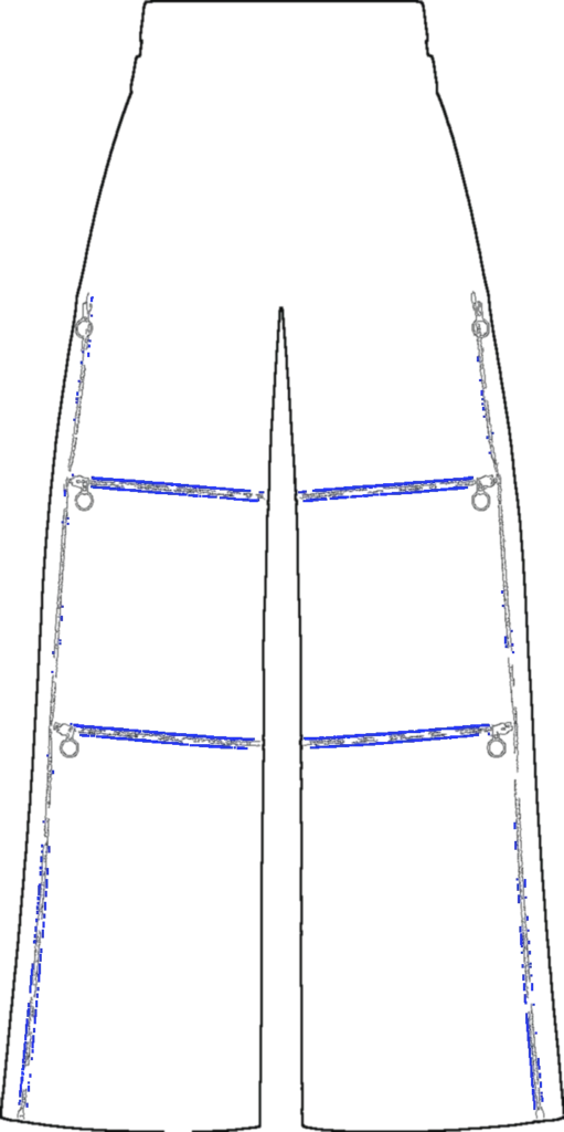 Side-Open Wide Trouser, teknisk stregtegning