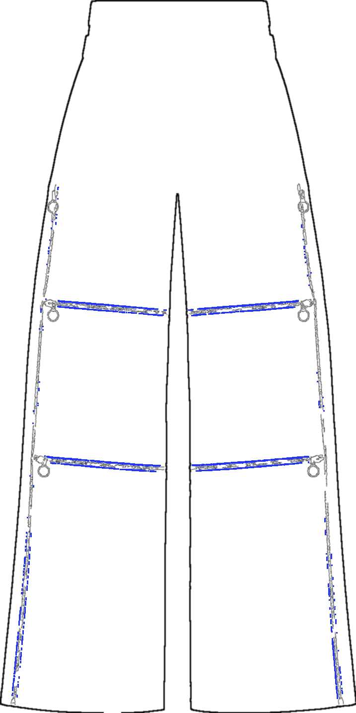 Side-Open Wide Trouser, technical line drawing