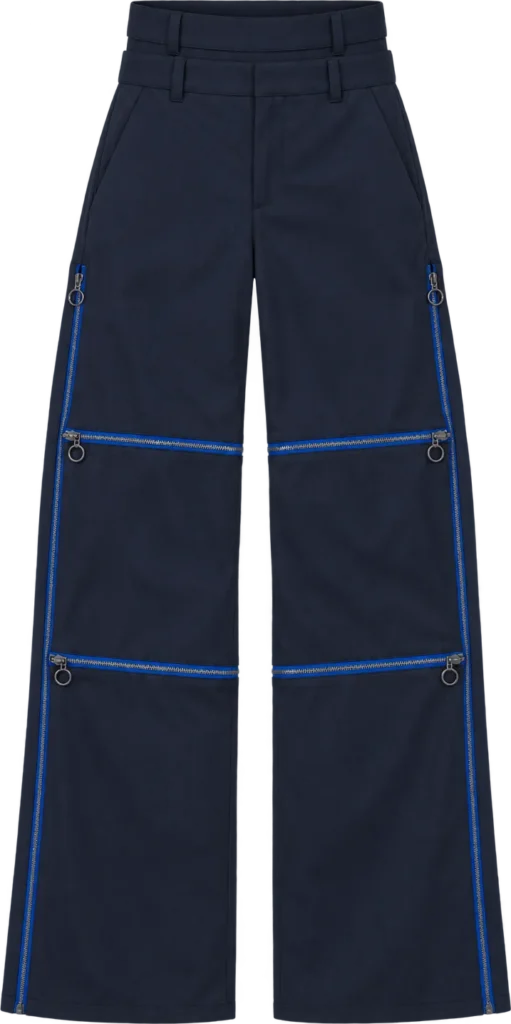Side-Open Wide Trouser, lang længde, lagt fladt