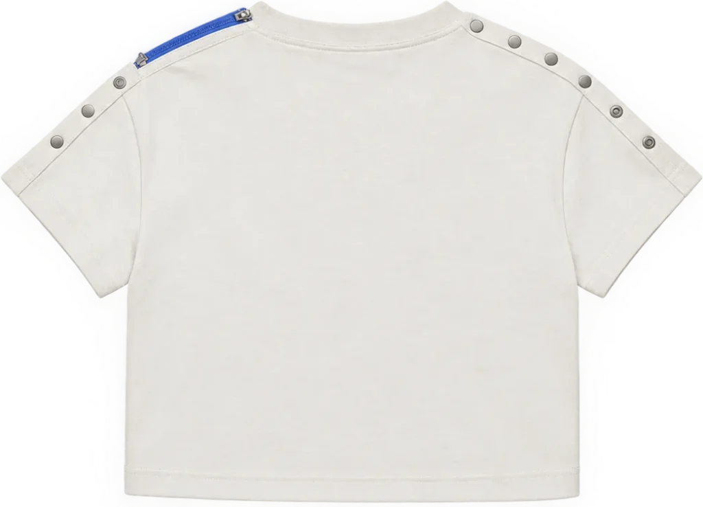 Snap-Shoulder Crop Top, back view