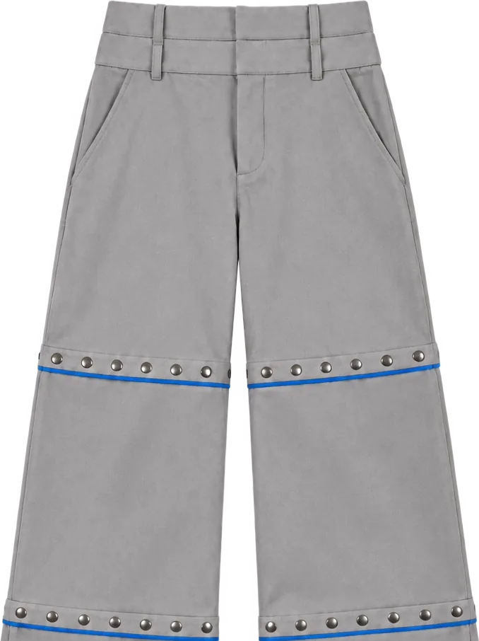 Split-Hem Convertible Trouser, longueur courte, bas de jambe détachés, à plat