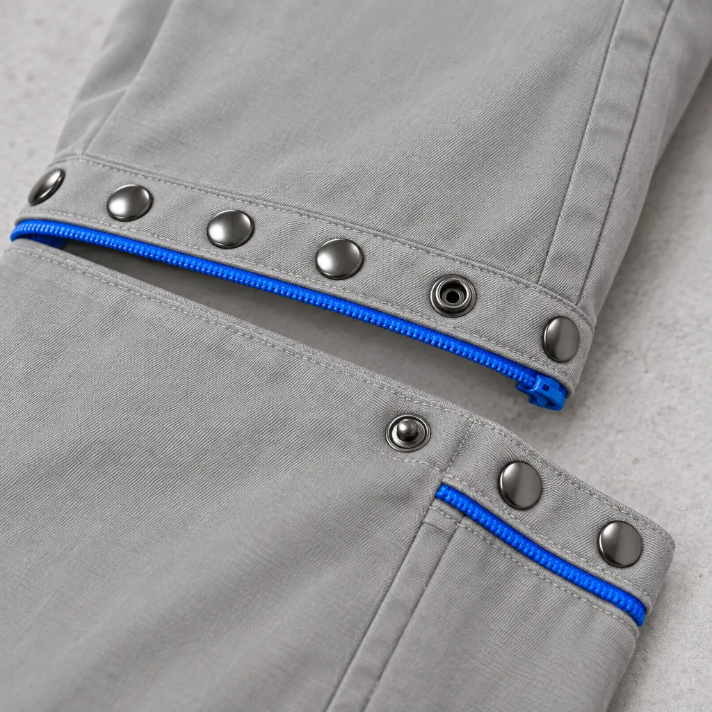 Split-Hem Convertible Trouser, gros plan sur la quincaillerie