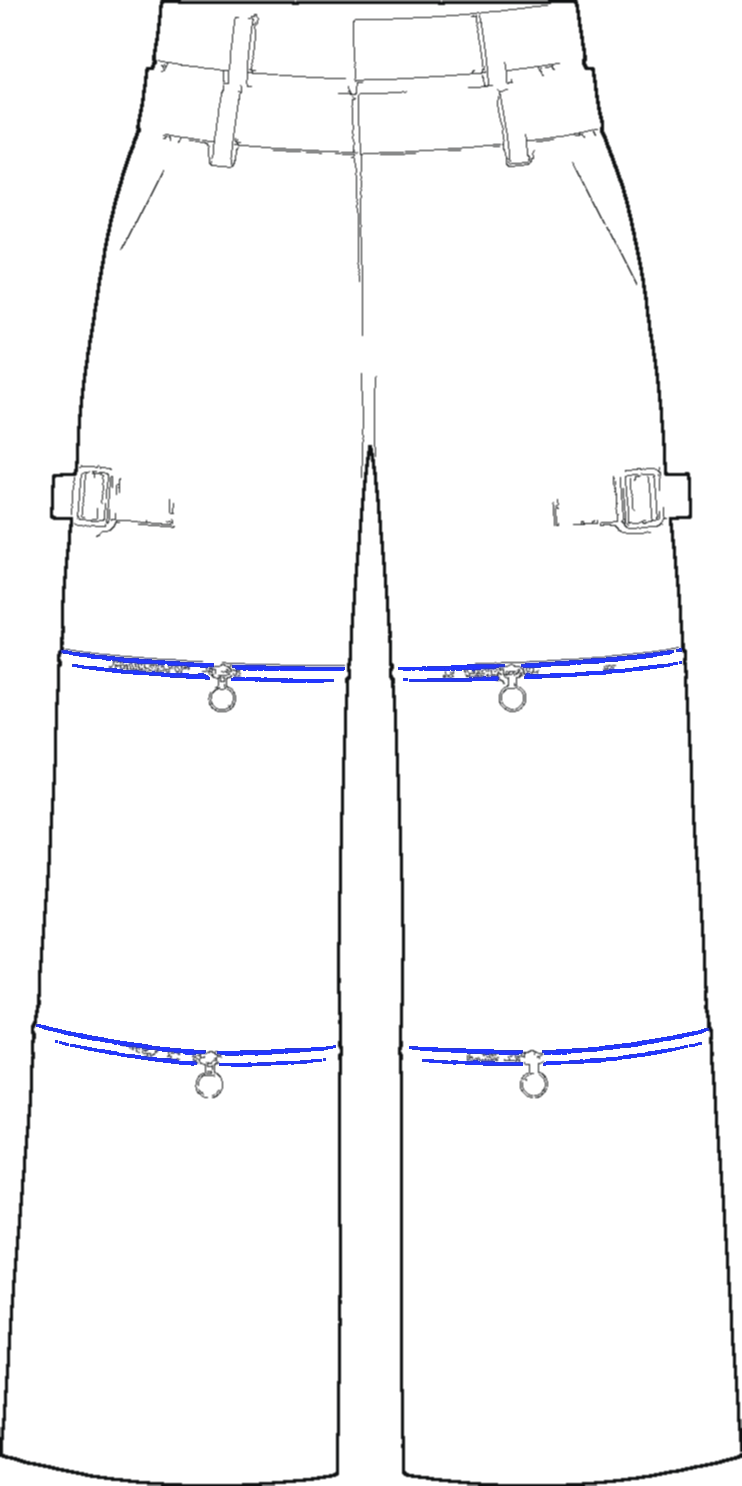 Strap Utility Convertible, technical line drawing
