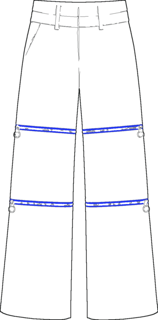 Tailored Crease Convertible, technical line drawing
