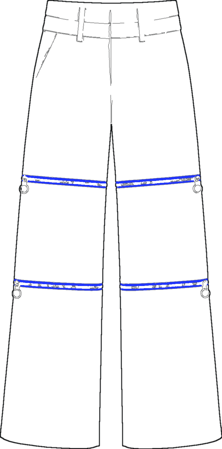Tailored Crease Convertible, technical line drawing